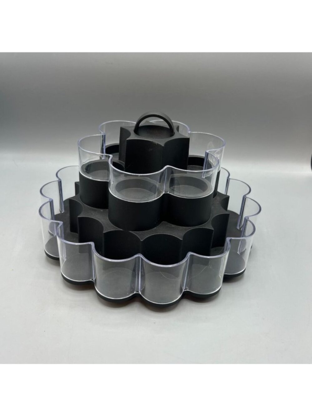 Pampered Chef Spice Turn About Rack Spinning Rotating RETIRED 1632 Black 2 Tier - Picture 2 of 9